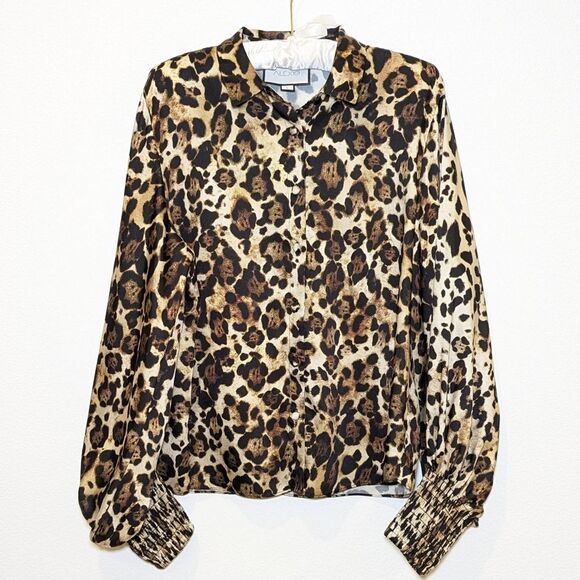 Alexis Romana Leopard-Print Button-Down Blouse - Picture 13 of 13